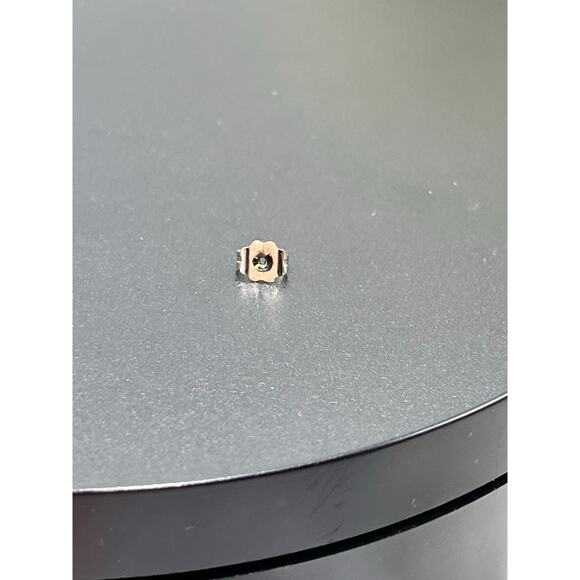 Designer Signed 14K White Gold Prong Set Round Diamond Stud Earring *Single - Picture 5 of 13